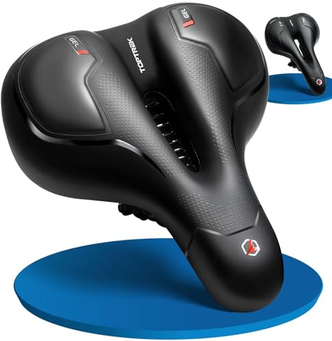 toptrek Fahrradsattel Herren Damen Bequem Weich Ergonomischer | Fahrrad Sattel Schmerzfrei Radfahren | Aufrüstung Fahrradsitz Atmungsaktiv Stoßdämpfend für E-Bike MTB Rennrad Cityrad