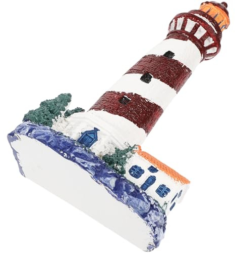 UPKOCH Dekoration mit Kreativem Maritimem Design Leuchtturm Mediterrane aus Kunstharz Leichte Sommerferien Ornamente für Fischtank und Desktop für Schlafzimmer und Partydekoration