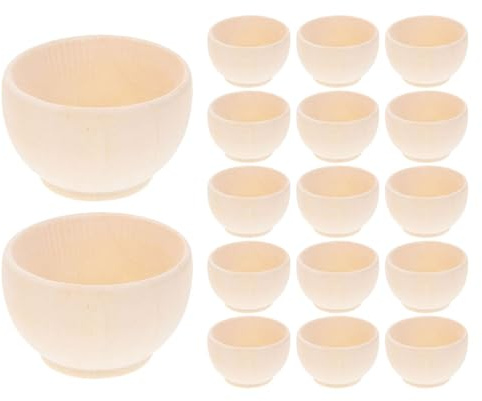 Generic Small Wooden Bowls 20Pcs for Crafts Mini DIY Painting Blank Bowls for School Camp and Room Decoration