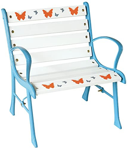 BANK FÜR KINDER CM 43x40x50H HOLZ UND GUSS SESSEL MIT DEKORATIONEN
