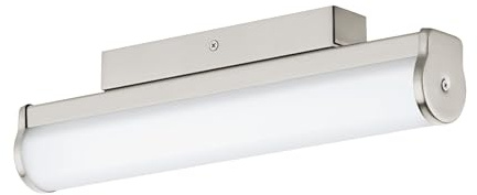 EGLO LED Wandlampe Calnova, Spiegelleuchte aus Metall in Silber, satiniertes Glas in Weiß, Badezimmer Lampe, Feuchtraumleuchte neutralweiß, IP44, L 35 cm