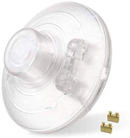 Interrupteur de lampe avec contacts à vis - Interrupteur à pied - Interrupteur intermédiaire - 1 pôle - 2 A - Transparent - Interrupteur à pied rond peut être connecté à un câble à 2 ou 3 fils