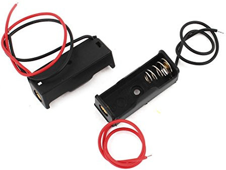 sourcing map 2pcs 12v 23a Wire Leads Black Plastic Battery Holder