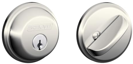 Schlage B60 N 618 Riegel mit Standard-Verkleidung einseitig, höchste Wohnsicherheit, Einzylinder, poliertes Nickel
