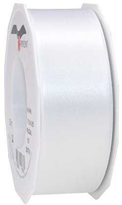 Präsent C.E. Pattberg Satin Weiss, 25 m Satinband zum Einpacken von Geschenken, 40 mm Breite, Geschenkband zum Dekorieren & Basteln, Dekoband, Anlass