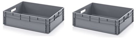 Auer Packaging 2x Eurobehälter 80 x 60 x 22 inkl. gratis Zollstock 2er Set