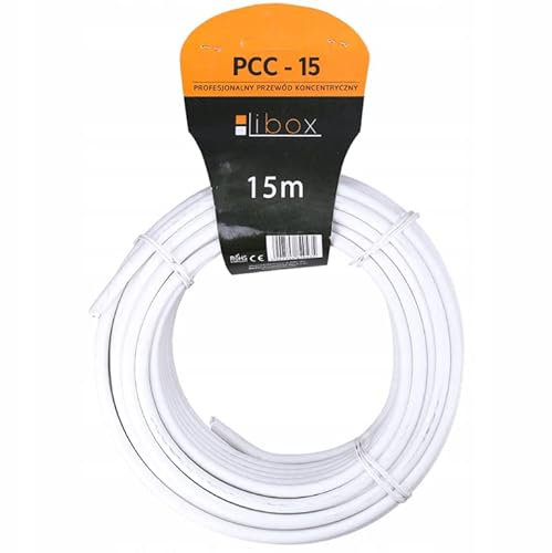 Purepower Cable Coaxial, Cable de Antena 15 m, Cable de Conexión TV 60 dB LTE, HD, 4K, FULL HD, Cable Satélite | Enchufe Coaxial Doble Blindado F6.8mm - Blanco