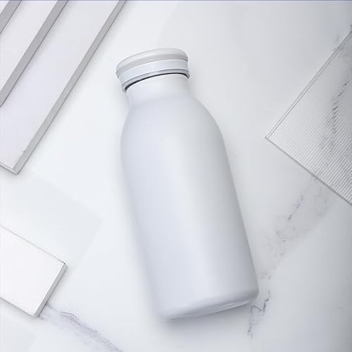 Insulated 350ml Milk Vacuum Cup Stainless Steel Cup Water Bottle Sports Travel Mug,350ml,White