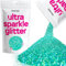 Hemway Ultra Sparkle Glitter - Turquoise Blue Holographic | Fine Metallic Flakes for Resin & Epoxy Crafts | Supplies for Tumblers, Festival, Hair, Face, Body, Eye & Nail Art Decoration | 100 g