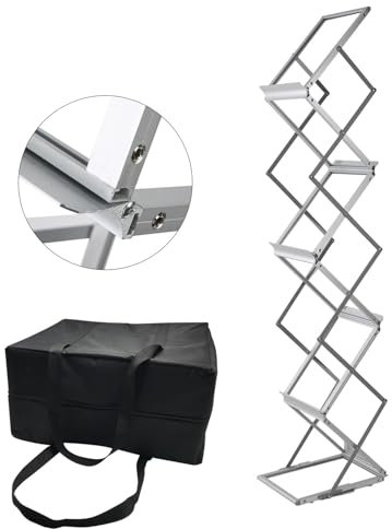 Polmart Prospektständer aus Aluminium, für Katalog, Literatur, 6 Taschen (1 Packung)
