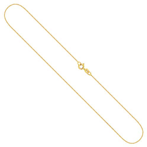EDELIND Goldkette Damen 375 Echtgold – Venezianerkette 0.6mm Gelbgold – 40cm Halskette mit Geschenkbox