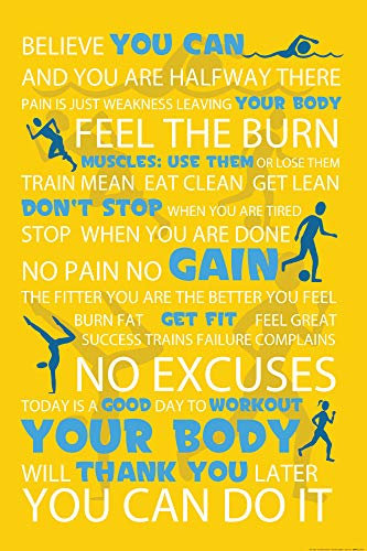 1art1 Motivation XXL Poster Fitness, You Can Do It Plakat | Bild 120x80 cm