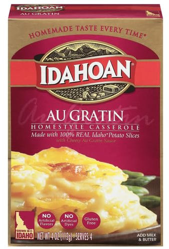 Idahoan Au Gratin Homestyle Casserole Potato Slices 4 oz (Pack of 4)
