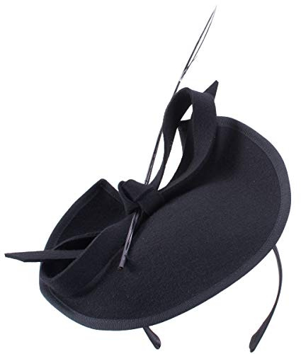 Lawliet Womens 1950s Wool Felt Saucer Headpiece Fascinator Cocktail Hat A570 (Black)
