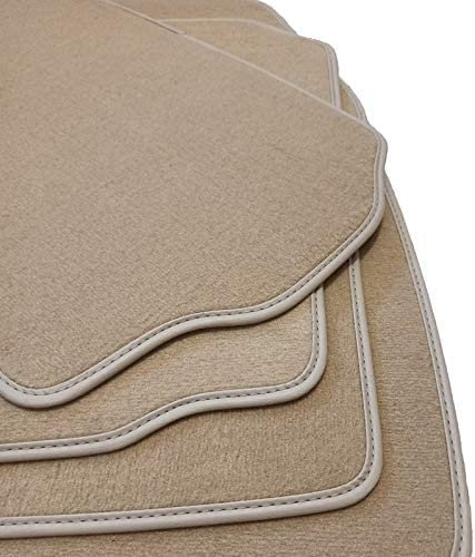 Fußmatten beige Velours Premium für BMW 3er Cabrio 2000-2007 maßgeschneidert - höchste Qualität - Fußmatten E46
