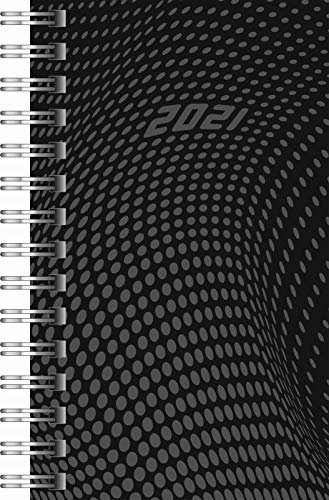 rido/idé 7011104901, Wochenkalender/Taschenkalender 2021, Modell Timing 3, 2 Seiten = 1 Woche, Blattgröße 7,6 x 12,7 cm, PP-Einband, schwarz