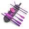 Ensemble de couverts portatifs en acier inoxydable avec étui étanche violet