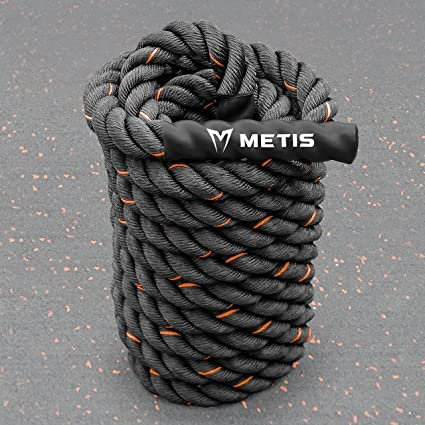 METIS Cuerda de Batalla │Battle Rope de Fitness │ Longitud 9m/12m/15m Grosor 38/50mm (9m, 50mm)