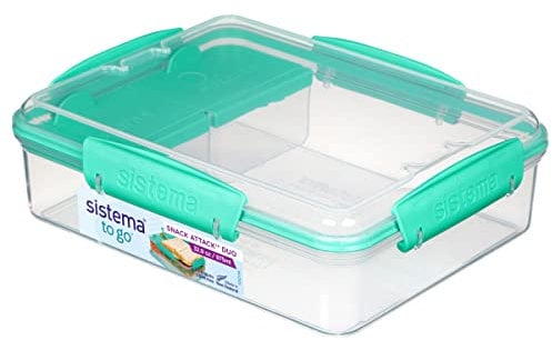 Sistema Brotdose mit Snackfach, transparent-Mint