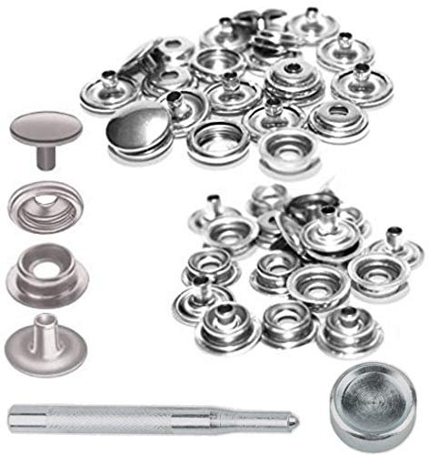 Befestigungsset Edelstahl Druckknopf V4A 10 Stück