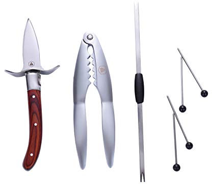 LAGUIOLE - Meeresfrüchte Utensilien Box Lot* 7 Stück Edelstahl Braun