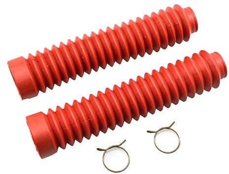 Motorcycle Front Shock 30mm Fork Rubber Boots Dust Jacket Cover For Honda Kawasaki Suzuki Yamaha Dirt Bike Off-Road Custom (Red)
