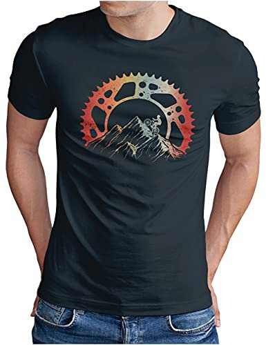 OM3® Mountain Bike T-Shirt - Herren - Fahrrad Offroad Mountainbike MTB - Navy, L