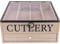 Maison Des Cadeaux Vintage Wooden 5 Compartment Open Lid Cutlery Utensil Organiser Rack Holder