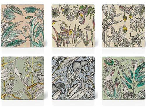Ligarti® Natursteinfliesen Set (100% Marmor) Als hochwertiger Untersetzer für Getränke, Töpfe oder als Wandbild | Design Fliesen mit Vlies in 10x10cm |