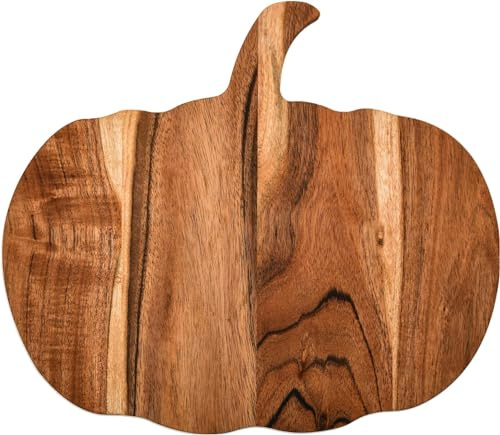 Tagliere in legno a forma di zucca di Halloween, per decorazione della cucina, taglieri gotici con manico, tagliere in legno per salumi, piatto da portata (tagliere a forma di zucca, 30,5 x 33 cm)