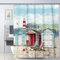 JOOCAR Beach Hut Shower Curtain Waterproof Bathroom Curtains with Hooks 72x72 Inch