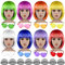 Bouiexye 24 Stück Kurzen Bob-Perücken Sonnenbrille Farbige Gerade Bunte Flippige Haarteile für Frauen Party Dekoration