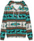 Biyejit Damen Neuheit Print Zip Up Hoodies Langarm Kapuzenpullover Sweatshirt Jacke mit Tasche, Türkis Azteken-Tribal-Pferd, S
