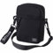 Pawleso Umhängetasche Herren, Schultertasche Klein Crossbody Bag 18 cm, 1.8 L, Schwarz Messenger Bag Nylon Kuriertasche Männer Tasche (Schwarz - mit Dekoratives Band)