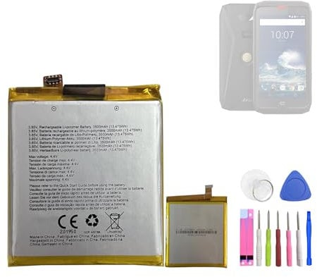 HIGHAKKU Batterie de rechange LPN385350 compatible avec [Crosscall] Action X3, Action-X3, Core X3, Core-X3, Trekker X3 avec outils
