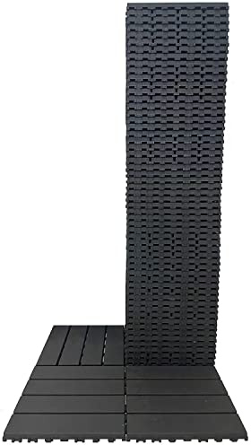 60 sq. ft Plastic Interlocking Deck Tiles,60 PCS Patio Deck Tiles,12x12 Waterproof Outdoor Flooring All Weather Use, Patio Floor Decking Tiles for Porch Poolside Balcony Backyard