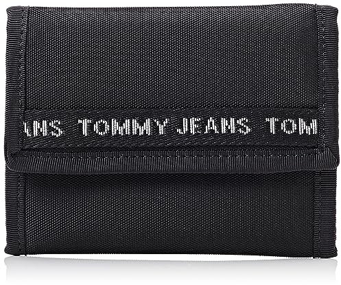 Tommy Jeans Homme Portefeuille Essential Nylon Trifold ave Porte-Monnaie, Noir (Black), Taille Unique