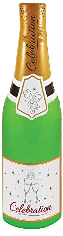 HENBRANDT 1 x Inflatable Champagne Bottle 73cm Giant Blow Up Celebration Bottle Party Decorations Wedding Anniversary 21st Birthday Stag Do Hen Night Photo Booth Prop Fancy Dress Accessories