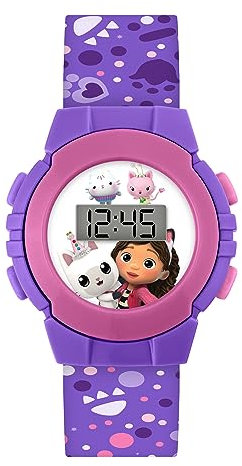 Disney Digitale Quarzuhr für Mädchen mit Kunststoffarmband GAB4069 AMZ, violett, Traditionell