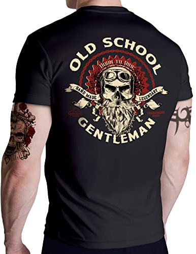 Gasoline Bandit Biker Racer Motorrad Herren T-Shirt: Old School Gentleman