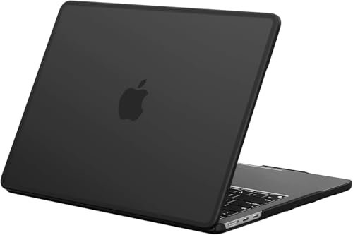 BlueSwan Coque Compatible avec MacBook Air 15 Pouces M2 M3 M4 2023-2025, A2941 A3114 A3241 avec 15,3 Retina, Bord en TPU, Étui Rigide Protection, Housse Anti-Rayures - (Bord Noir) Noir Mat