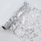 Snowkingdom 15 m silberner Tischläufer mit Pailletten-Glitzerfolie, metallisches Silbernetz, Tischläufer, Rolle 27,9 cm x 12,9 m, silberfarbene Tischdekoration, Mittelstück für Hochzeit, Geburtstag,