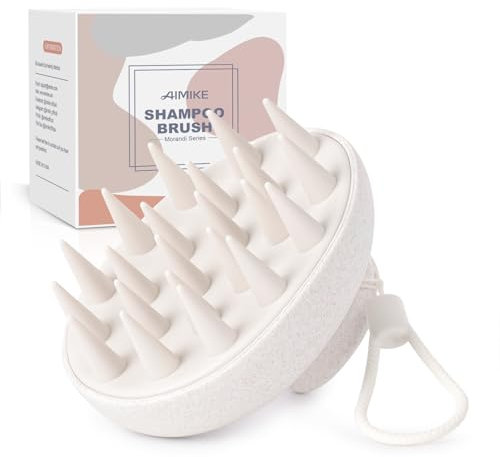 AIMIKE Massaggiatore Cuoio Capelluto[Serie Foglia], Spazzola Massaggio Cuoio Capelluto per la Cura e il Lavaggio dei Capelli, Scalp Massager con Setole in Silicone per la Rimozione Della Forfora