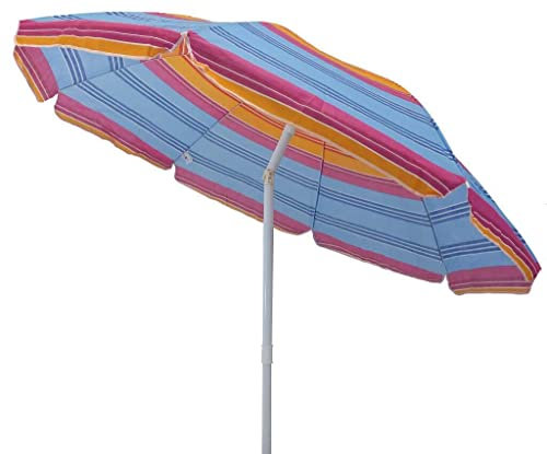 Briconess.com Parasol de plage rond 2 m avec poteau en acier et bâche en tnt Lime Beach, 200 cm