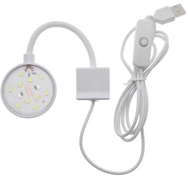 YINETTECH Mini-LED-Licht für Aquarien, 5 W, mit Netzschalter für kleine Fische, Garnelen, Süßwasser, lebende Pflanzen, Wachstum, Aquarium, Clip-Licht, Weiß