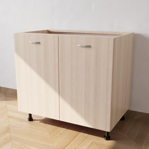 Calandrelli Mueble Bajo Fregadero L 90 P 55,5 H 72 cm 2 Puertas Roble