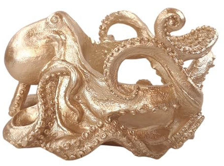 Deko Figur Oktopus Krake Tintenfisch Gold Flaschenhalter Weinflaschen Champagner
