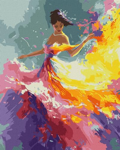 IDEYKA Elegante Prinzessin - Malen nach Zahlen für Erwachsene, einfaches Acryl-Malen nach Zahlen für Erwachsene, malen nach zahlen erwachsene mit rahmen,DIY-Malen nach Zahlen als Geschenk, 40х50cm