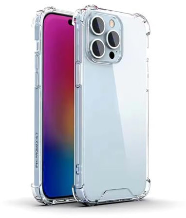 Technovate Clear Case for iPhone, Shockproof Military-Grade Drop Protection, Soft TPU Silicone Protective & Anti-Scratch Transparent Case Non Yellowing Clear Phone Bumper Cover for iPhone 14 Plus