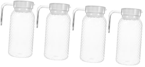 Cabilock Jarra Transparente De 4 Piezas Recipiente Para Agua Jarra De Agua De Jarra De Agua Acrílica Jarra Para Bebidas Con Tapa Hervidor De Agua De Refrigeración Jarra
